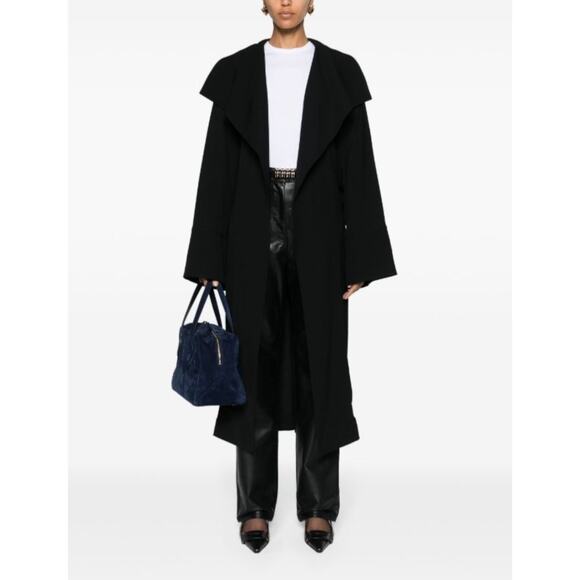 Totême Women's Signature Flowing Twill Trench Coat Black Pre-Fall '24 - Picture 5 of 16